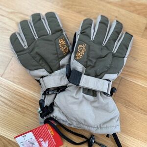 Quiksilver men's Olive and Beige Ski Gloves size medium